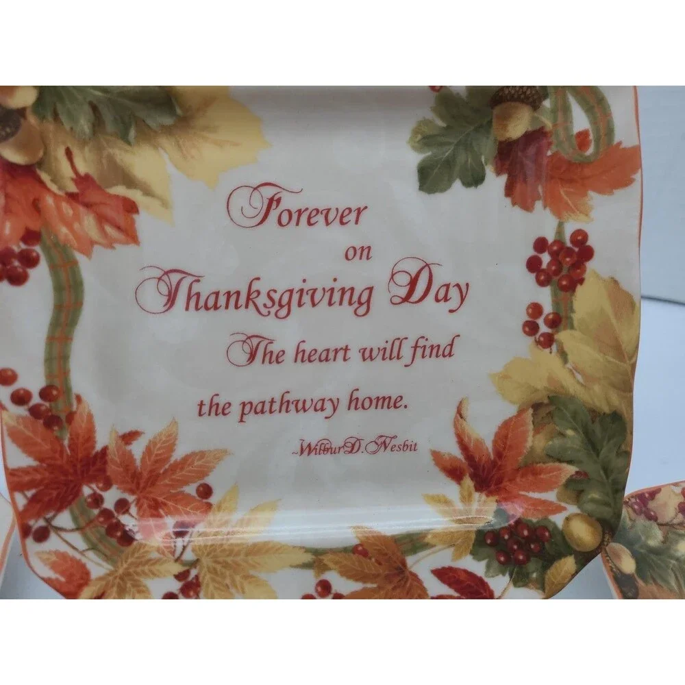 Set 6 222 Fifth Autumn  Celebration Thanksgiving Day Appetizer Plates 6